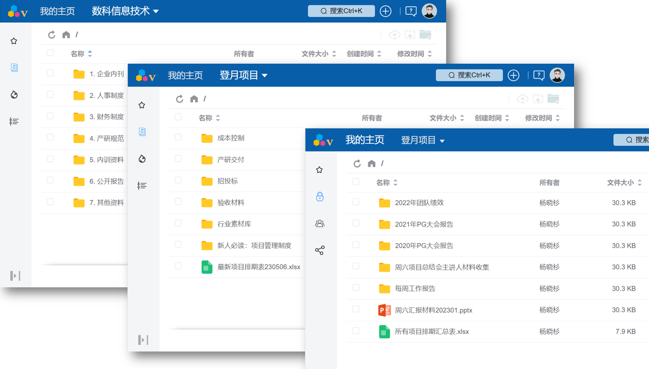 部门项目个人文档空间组织方式