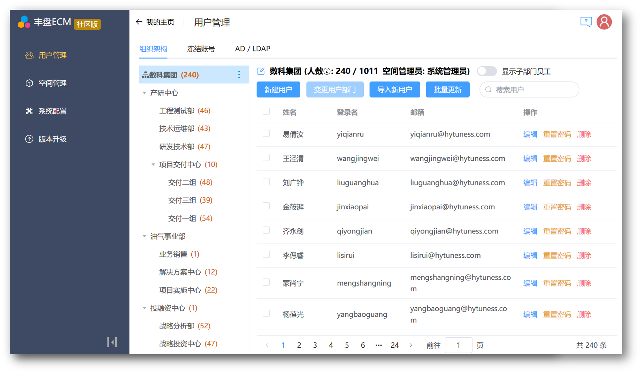 管理控制台-用户管理界面概览